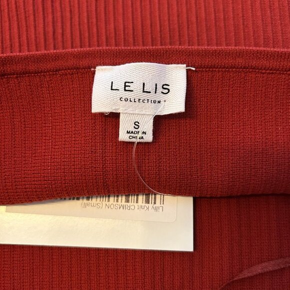 NWT Le Lis  Ribbed Strapless Crop Tube Top  Size Small Sweetheart Neckline - Picture 4 of 8